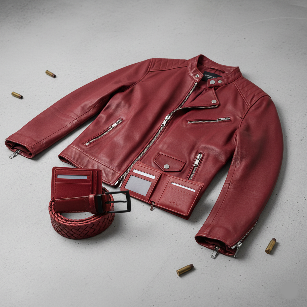 The Everyday Leather Ensemble: Jacket, Wallet & Belt