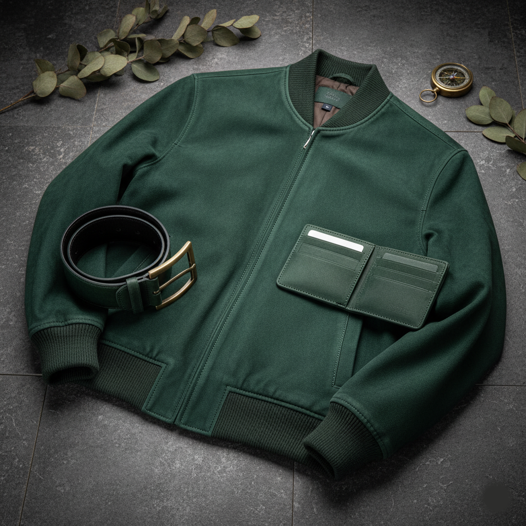 Signature Leather Collection: Jacket, Wallet, & Belt