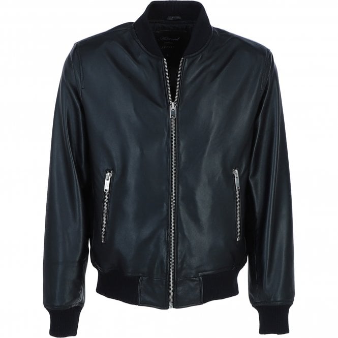 Leather Bomber Jacket Black: Infinity Bomber
