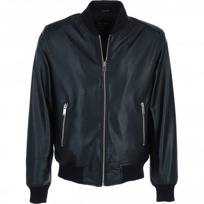 Leather Bomber Jacket Black: Infinity Bomber