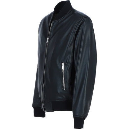 Leather Bomber Jacket Black: Infinity Bomber