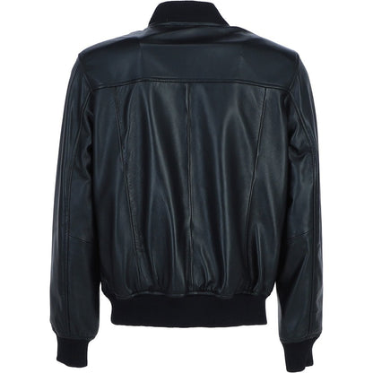 Leather Bomber Jacket Black: Infinity Bomber