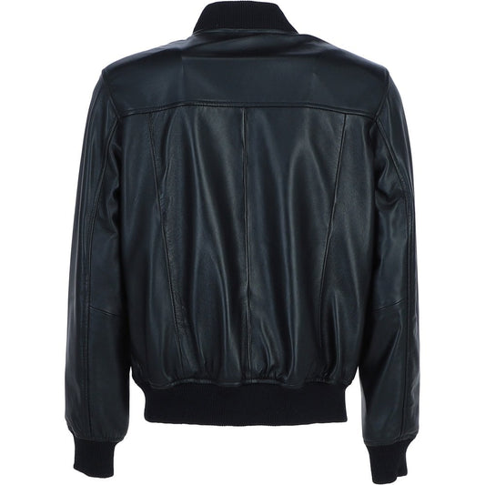 Leather Bomber Jacket Black: Infinity Bomber