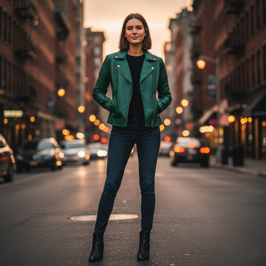 Elegant Lambskin Leather Jacket