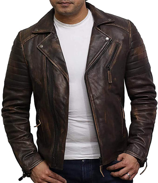 Leather Brando Jacket Burgundy: