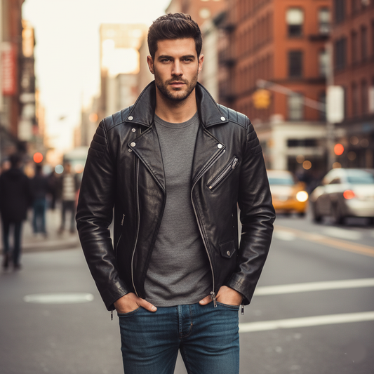 Zip-Front Leather Jacket