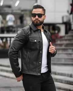 Elegant Lambskin Leather Jacket